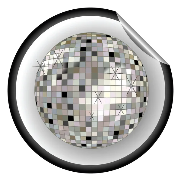 Ντίσκο μπάλα μαύρο αυτοκόλλητο — Διανυσματικό Αρχείο
