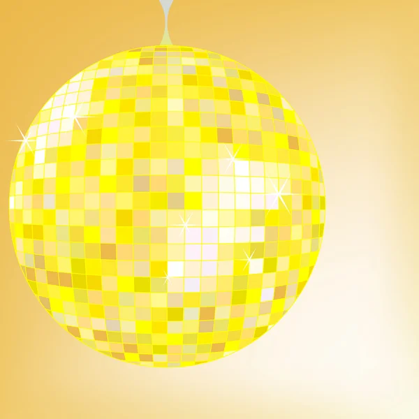 Sarı bir disko topu — Stok Vektör