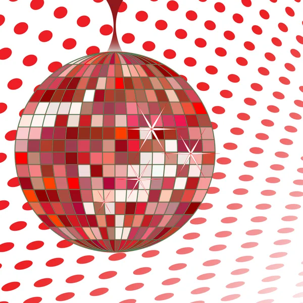 Boule disco rouge — Image vectorielle