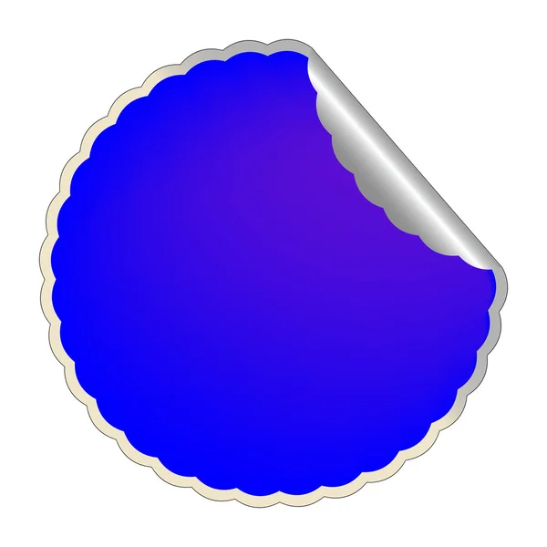 Flowerish blue label — Stock Vector