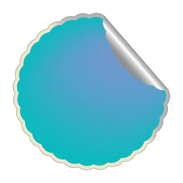 Flowerish blå etikett 2 — Stock vektor