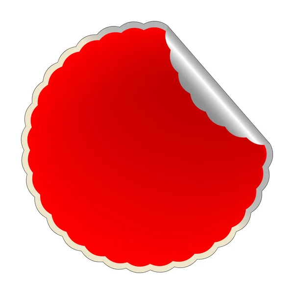 Flowerish röd etikett — Stock vektor