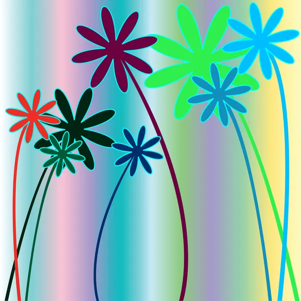 Květiny a pruhy 2 — Stockový vektor