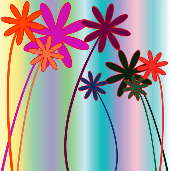 花や縞 — ストックベクタ