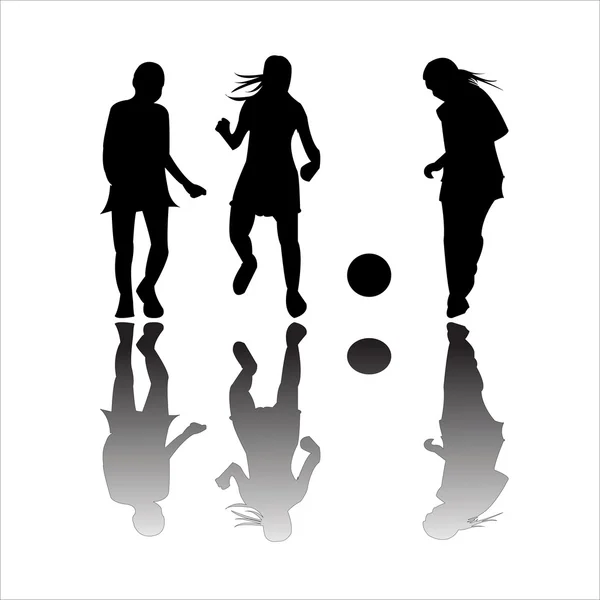 Lányok focizni — Stock Vector