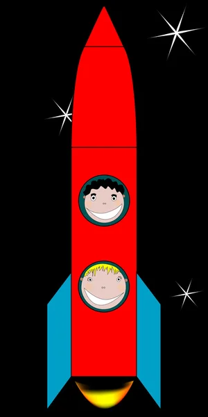 Glada barn i rymden — Stock vektor