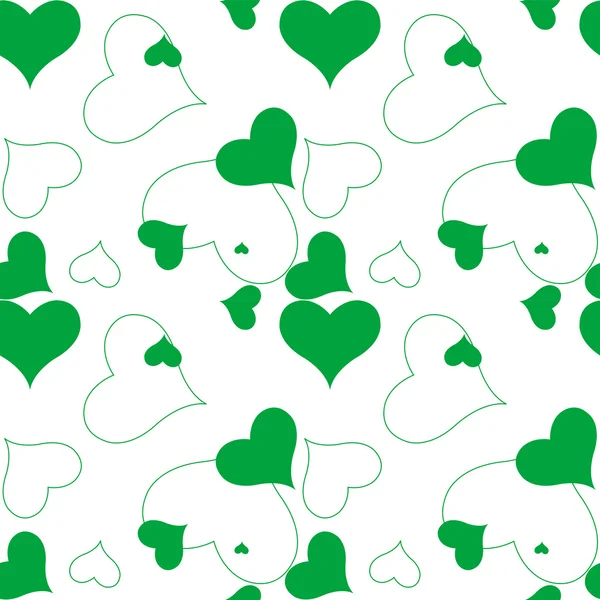 Grönt hjärtmönster — Stock vektor