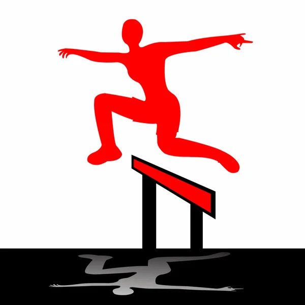 Jumping Woman Ilustração — Vetor de Stock