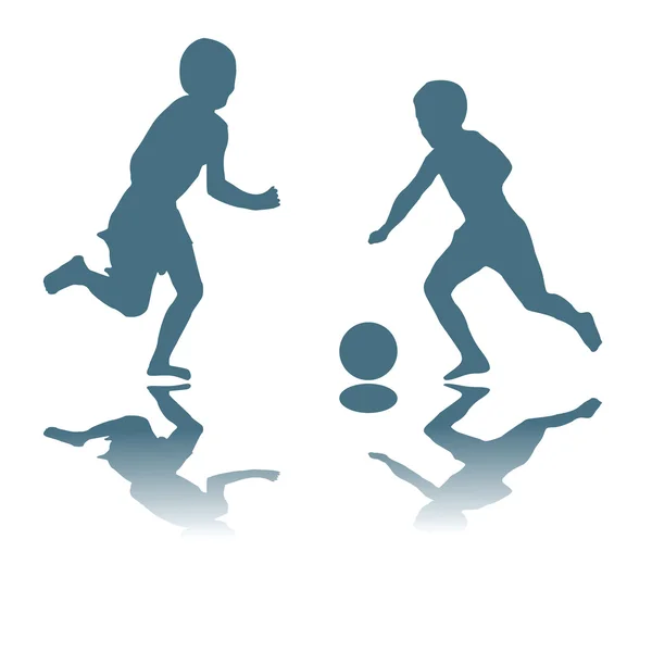 Bambini che giocano a calcio — Vettoriale Stock