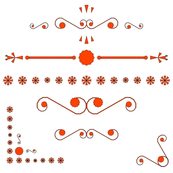 Coins orange et ornements des extrémités de page — Image vectorielle