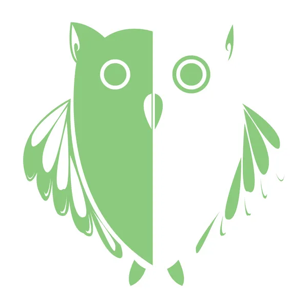 程式化的猫头鹰 (绿色) — 图库矢量图片
