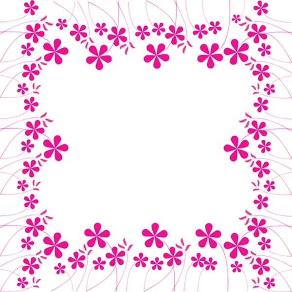 Roze bloemen gebladerte — Stockvector