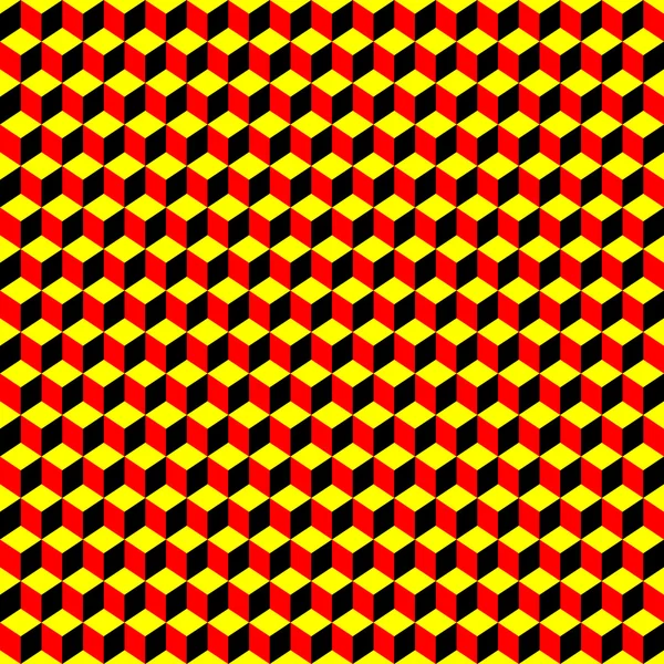 Psychedelisches Muster schwarz-rot-gelb — Stockvektor