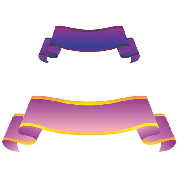 Фиолетовые баннеры, изолированные на белом бэкгро — стоковый вектор