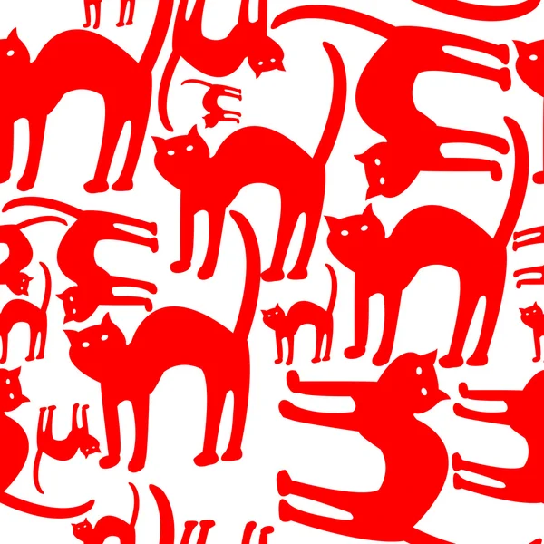Візерунок червоних кішок ізольований на білому фоні — стоковий вектор