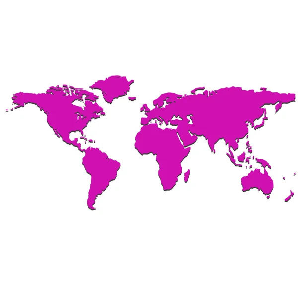 Mapa do mundo roxo — Vetor de Stock
