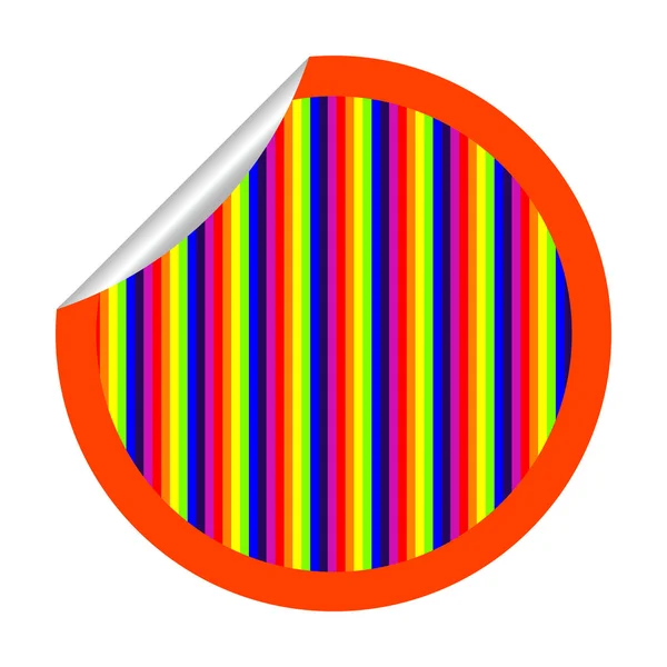 彩虹条纹贴上惠特隔离 — 图库矢量图片