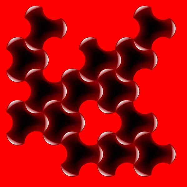 Rotes Puzzle — Stockvektor