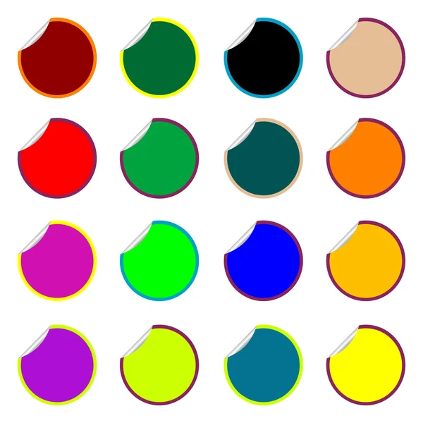 Ronde gekleurde stickers geïsoleerd op wit — Stockvector