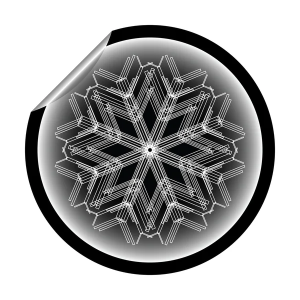 Снігові пластівці наклейка ізольована на білому фоні — стоковий вектор
