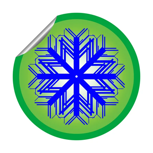 Sticker flocons de neige isolé sur bac blanc — Image vectorielle