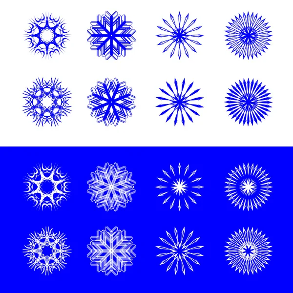 Snow flakes collection — Stock Vector