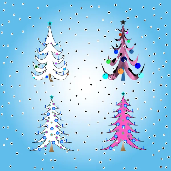 Stylizované vánoční stromky — Stockový vektor