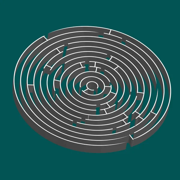 Tridimensional round maze — Stock Vector