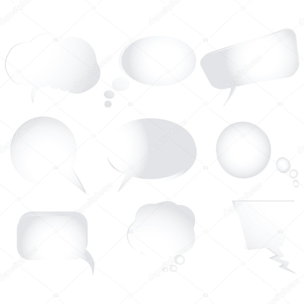 Collection of stylized text bubbles, vec
