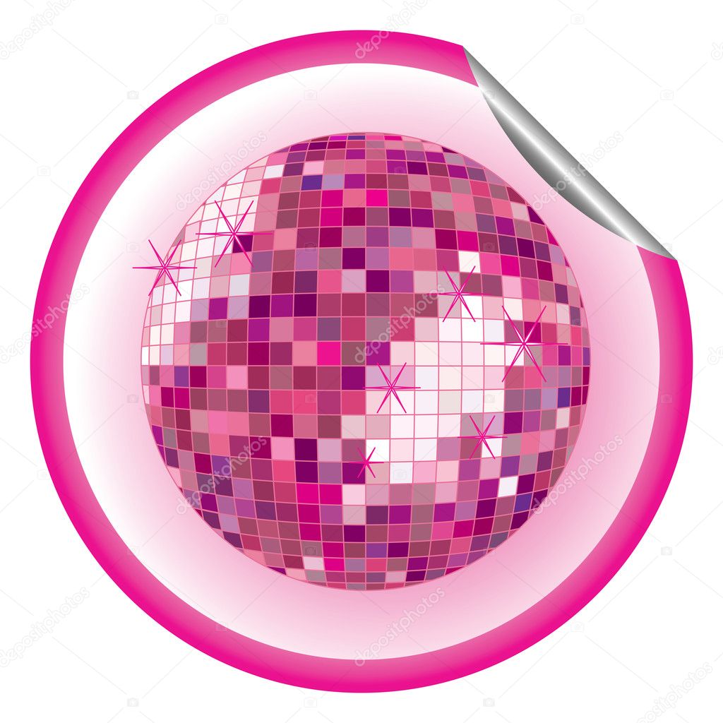 Disco ball purple sticker
