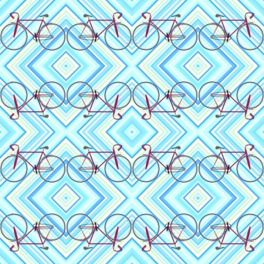 Bicycle and stripes clipart