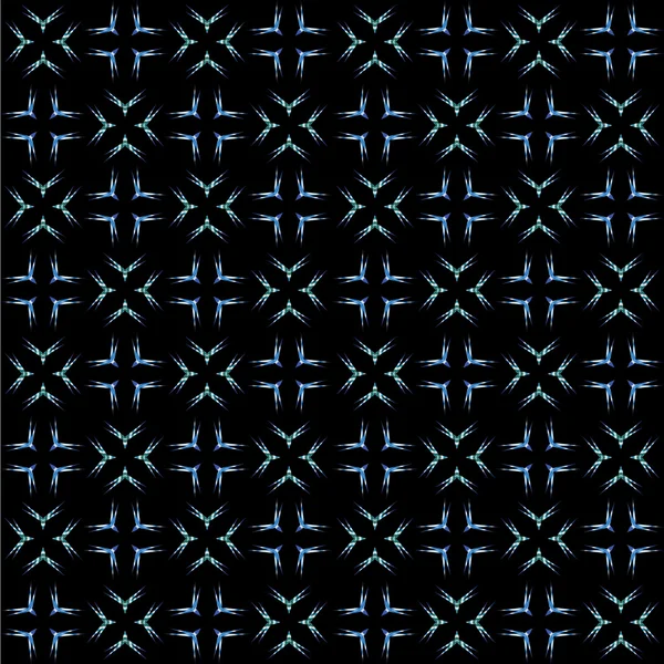 블랙에 흰색과 파란색 원활한 패턴 — 스톡 벡터