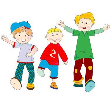 Happy kids cartoon clipart