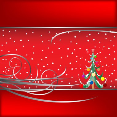 Christmas tree card 2 clipart