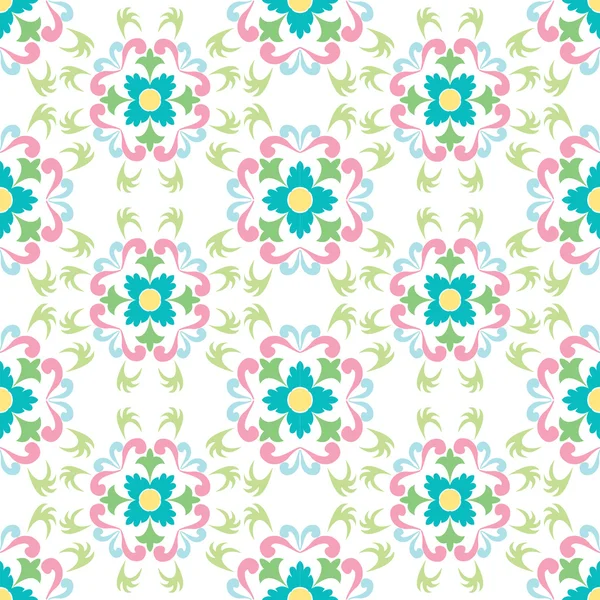 Modèle de fleurs sans couture sur blanc — Image vectorielle