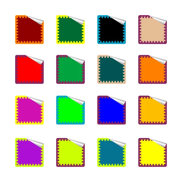 Στρογγυλεμένο ορθογώνιο αυτοκόλλητα σε λευκό — Διανυσματικό Αρχείο