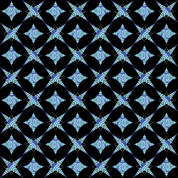 Ретро-білий і синій безшовний на чорному — стоковий вектор