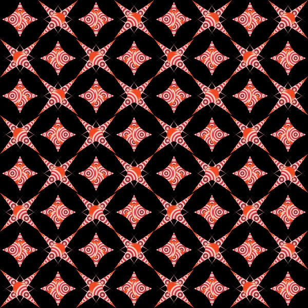Rétro blanc et rouge sans couture sur noir — Image vectorielle