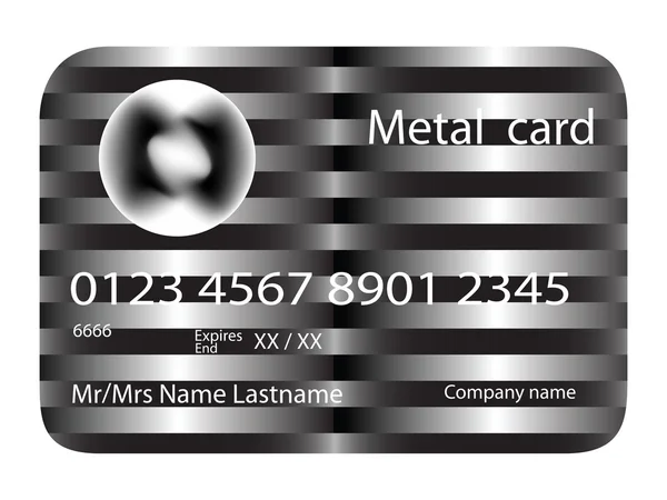 Carta di credito in metallo — Vettoriale Stock