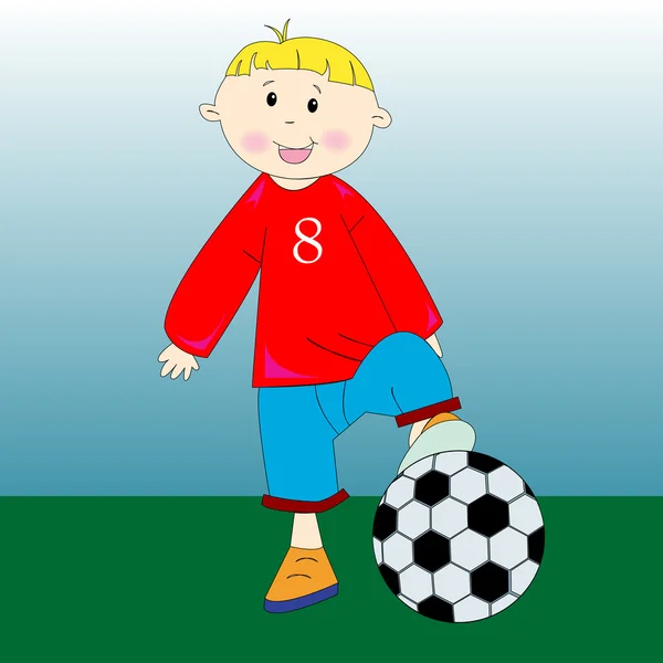 Little football player — Stock Vector