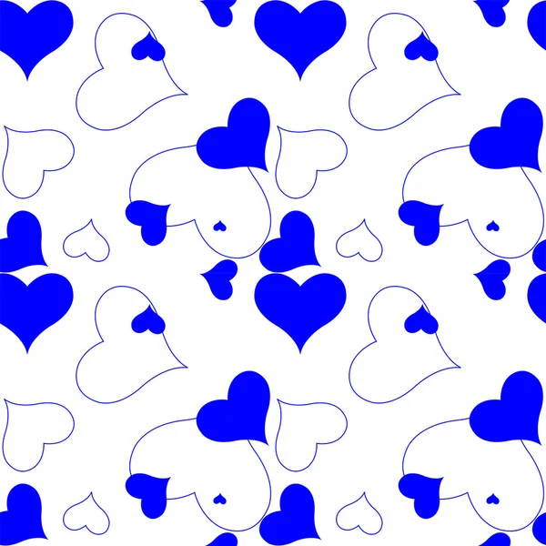 Corazón patrón azul — Archivo Imágenes Vectoriales