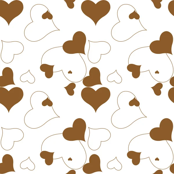 Corazón patrón marrón — Vector de stock