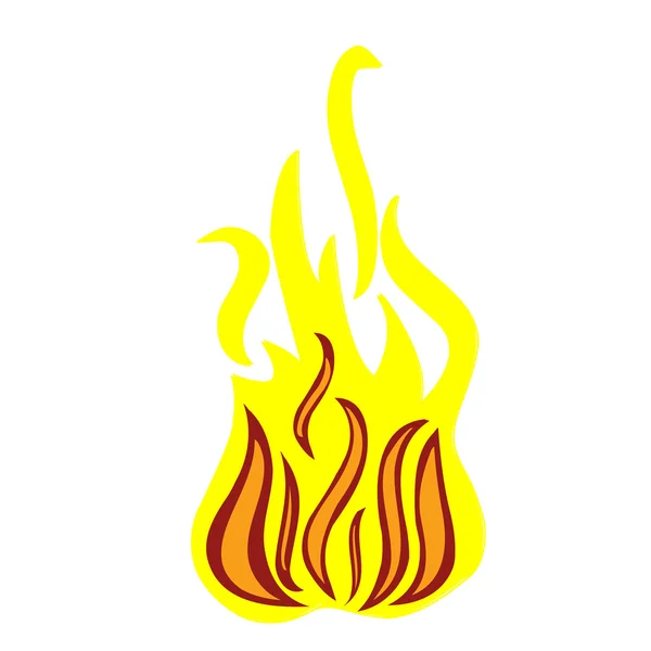 Isolated fire on white background — Stock Vector
