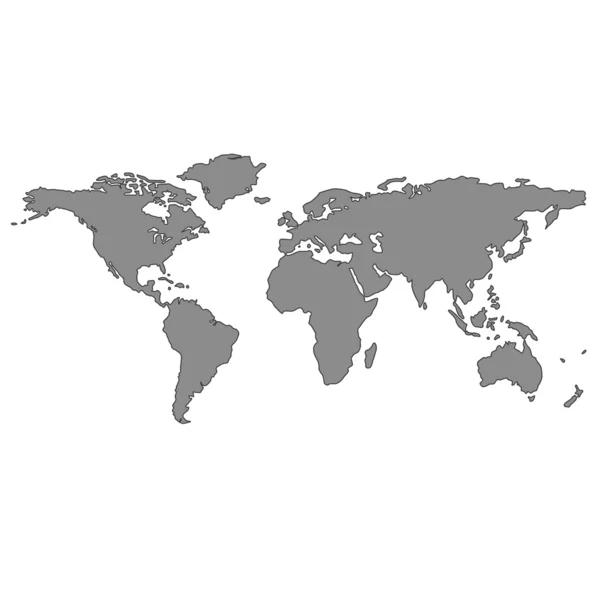 Mappa del mondo grigio — Vettoriale Stock
