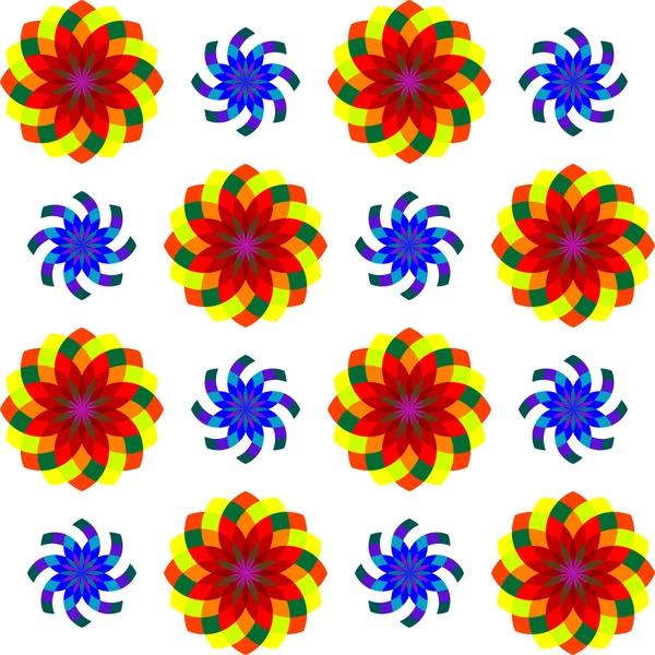 Геометрический бесшовный цветочный узор 2 — стоковый вектор