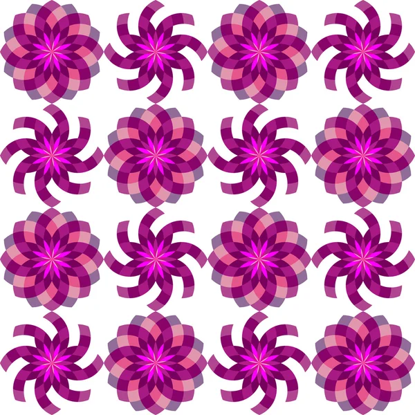 幾何学的なシームレスな花のパターン — ストックベクタ