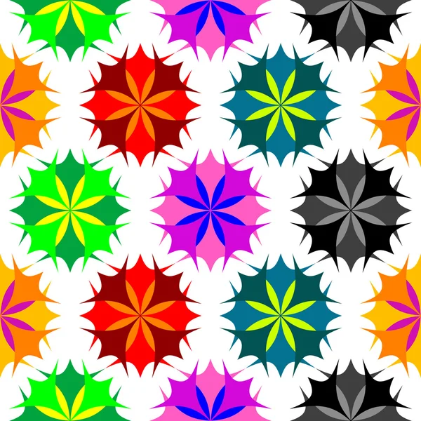 Χρωματισμένα λουλούδια χωρίς ραφή πρότυπο 2 — Διανυσματικό Αρχείο