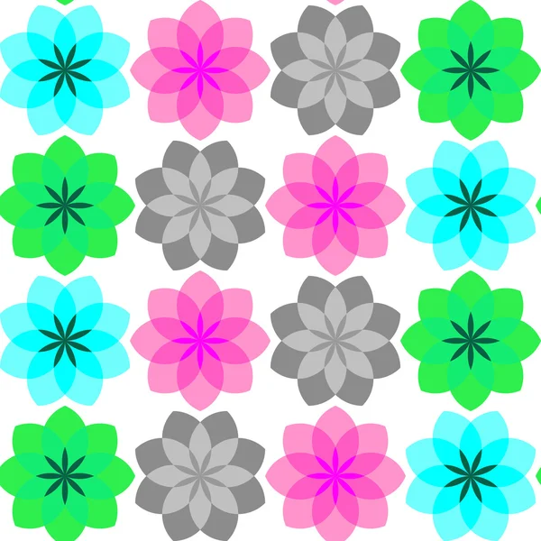 Colored flowers seamless pattern 3 — Stock Vector