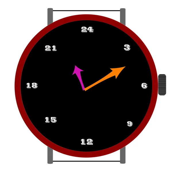 Uhr mit 24 Stunden — Stockvektor