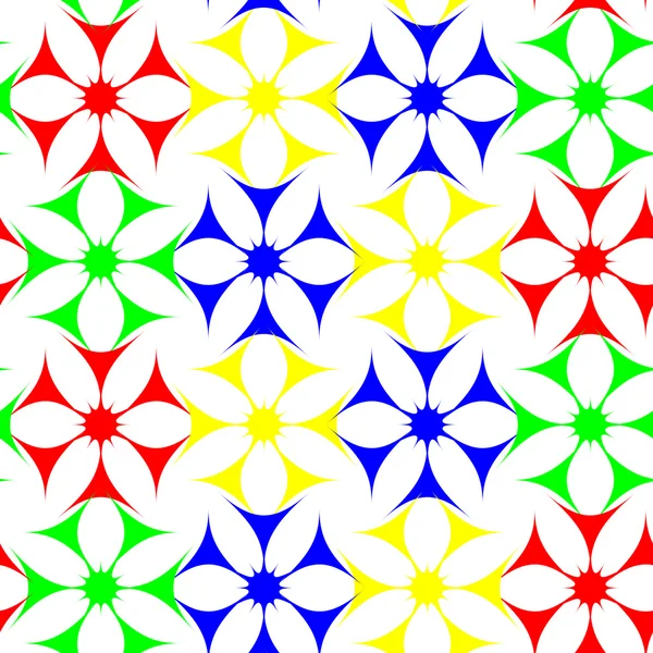 着色された花のシームレスなパターン — ストックベクタ